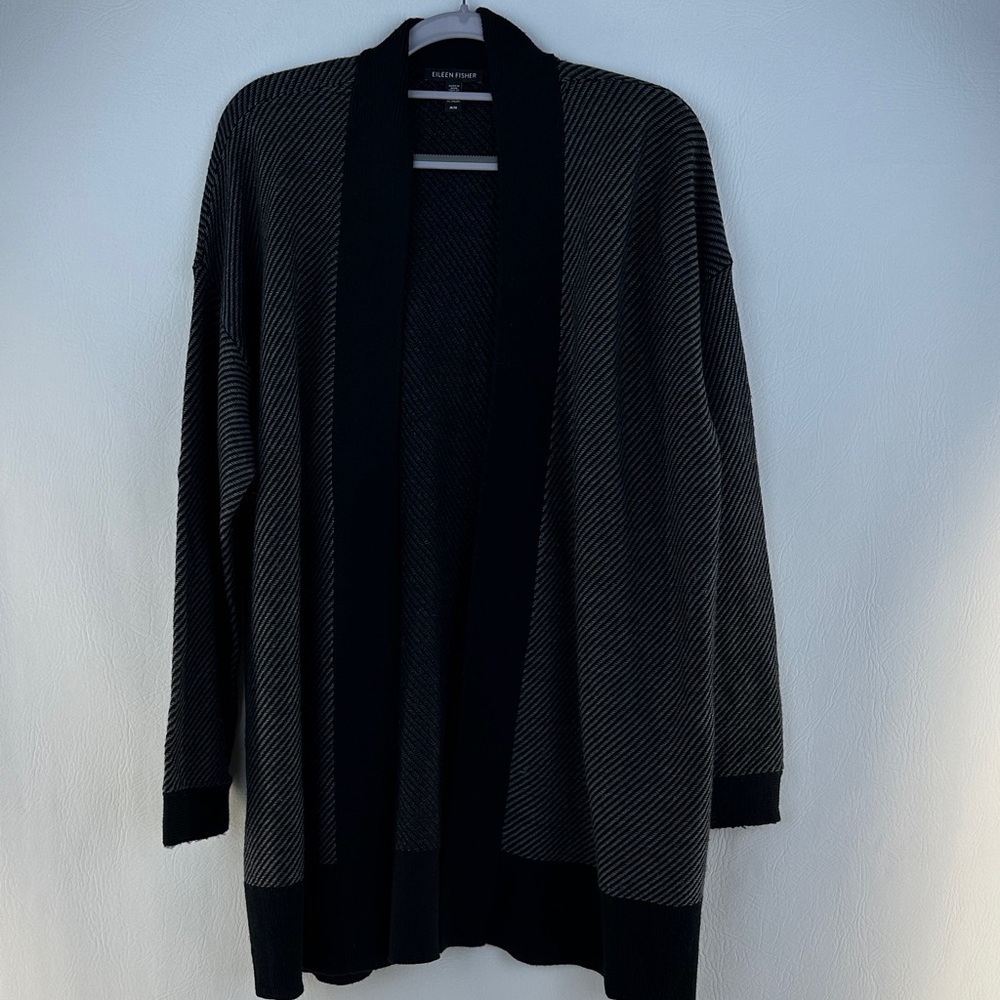 Eileen Fisher Merino Wool Open Cardigan